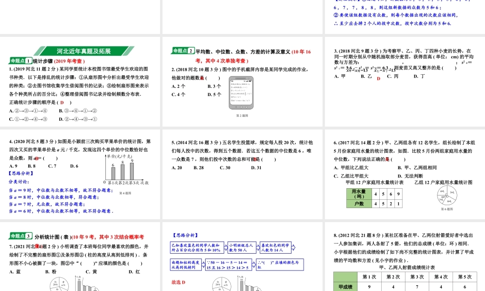 2024河北中考数学一轮中考考点研究 统计（课件）.pptx