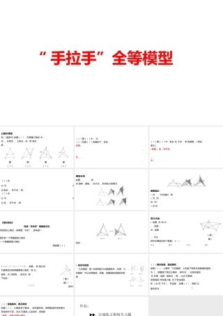 2024河南中考数学二轮复习微专题 “手拉手”全等模型 课件.pptx