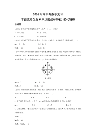 2024河南中考数学复习 平面直角坐标系中点的坐标特征 强化精练 (含答案).pdf