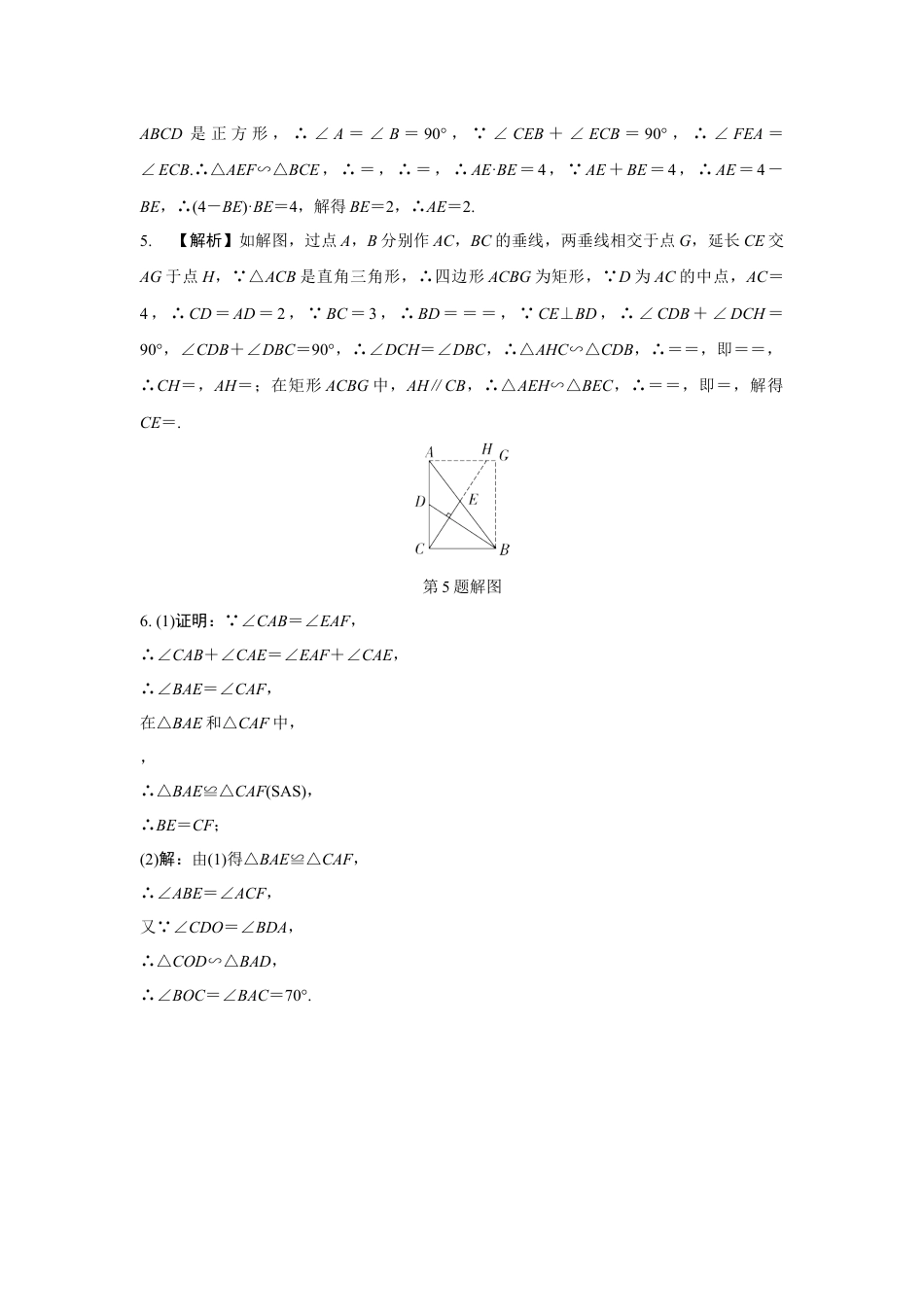 2024河南中考数学复习 全等、相似三角形的常考模型 强化精练 (含答案).docx_第4页