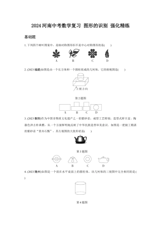 2024河南中考数学复习 图形的识别 强化精练 (含答案).docx
