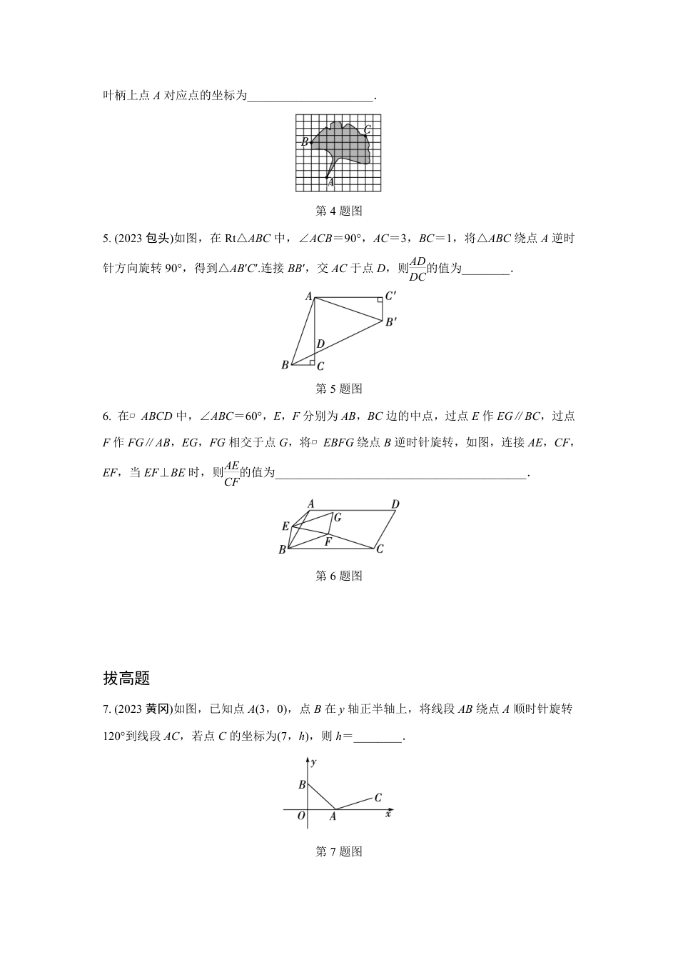 2024河南中考数学复习 中心对称与旋转 强化精练 (含答案).pdf_第2页