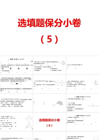 2024河南中考数学三轮冲刺复习专题 选填题保分小卷合集二合一(5、6) 课件.pptx