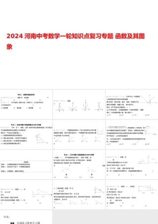 2024河南中考数学一轮知识点复习专题 函数及其图象 课件.pptx