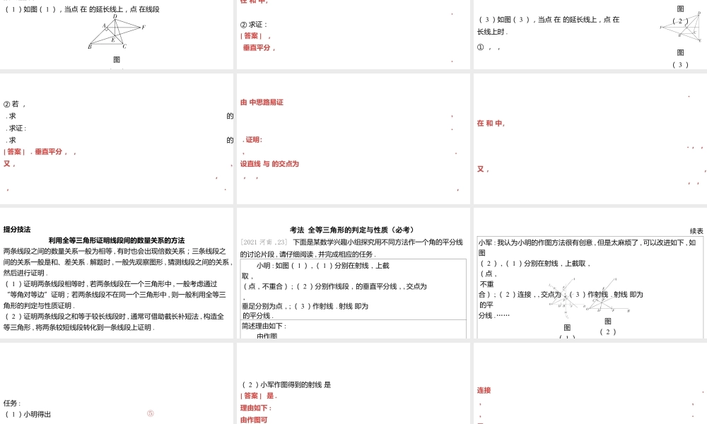 2024河南中考数学一轮知识点复习专题 全等三角形 课件.pptx