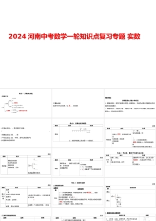 2024河南中考数学一轮知识点复习专题 实数 课件.pptx