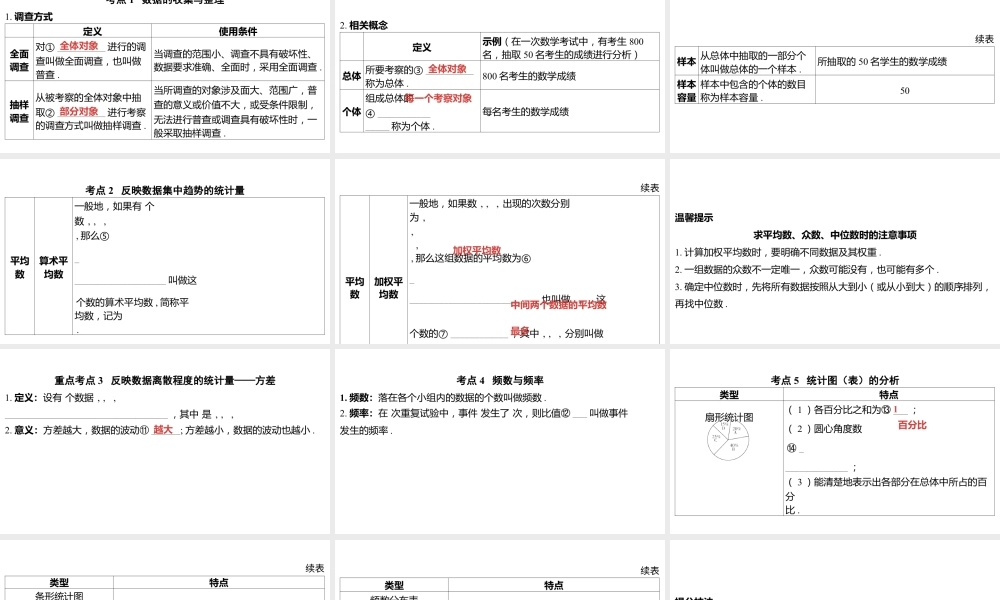 2024河南中考数学一轮知识点复习专题 统计 课件.pptx