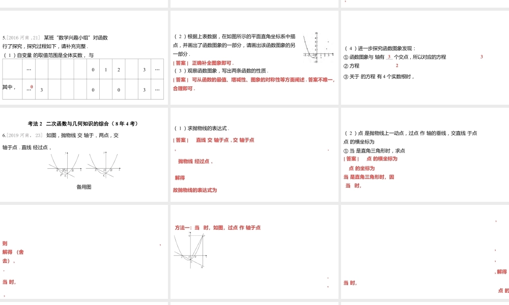 2024河南中考数学一轮知识点训练复习专题  二次函数的图象与性质  (课件).pptx