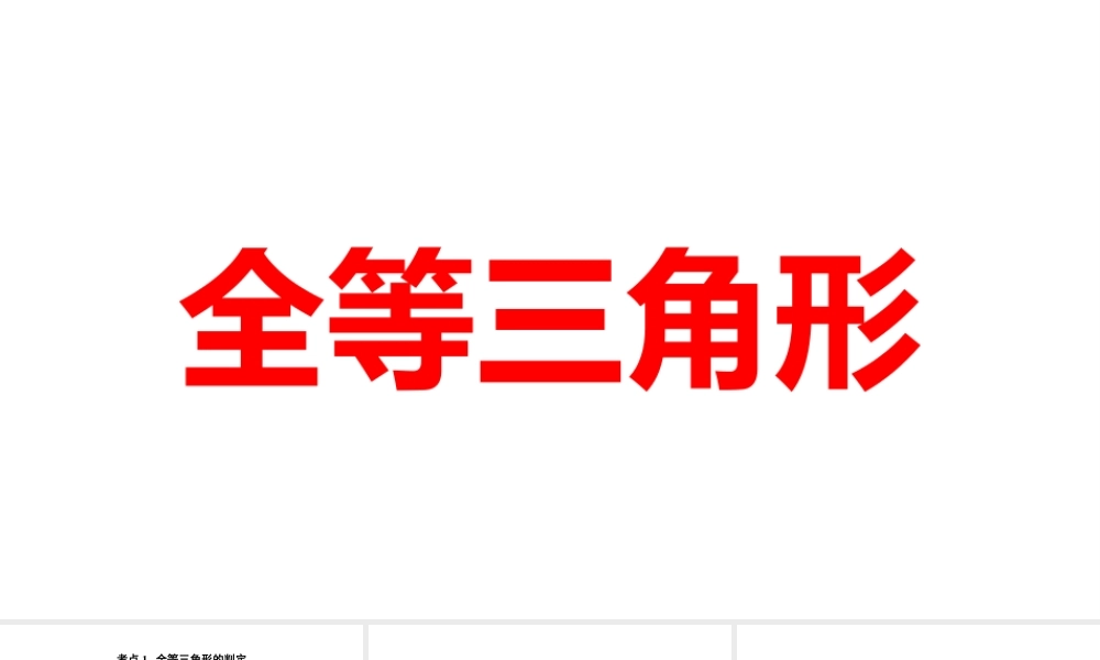 2024河南中考数学一轮知识点训练复习专题  全等三角形  (课件).pptx