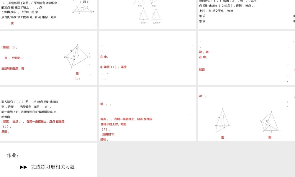 2024河南中考数学一轮知识点训练复习专题  相似三角形  (课件).pptx