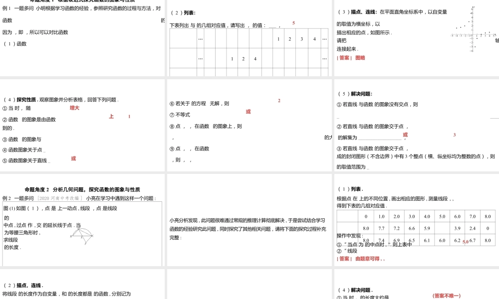 2024河南中考数学一轮知识点训练复习专题  新函数图象与性质的探究  (课件).pptx