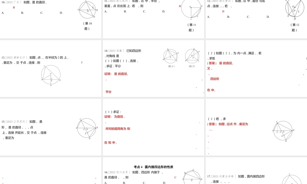 2024河南中考数学一轮知识点训练复习专题  圆的基本性质  (课件).pptx