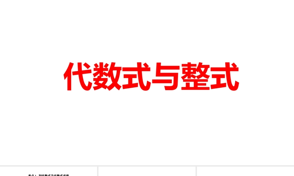 2024河南中考数学一轮知识点训练复习专题 代数式与整式 (课件).pptx