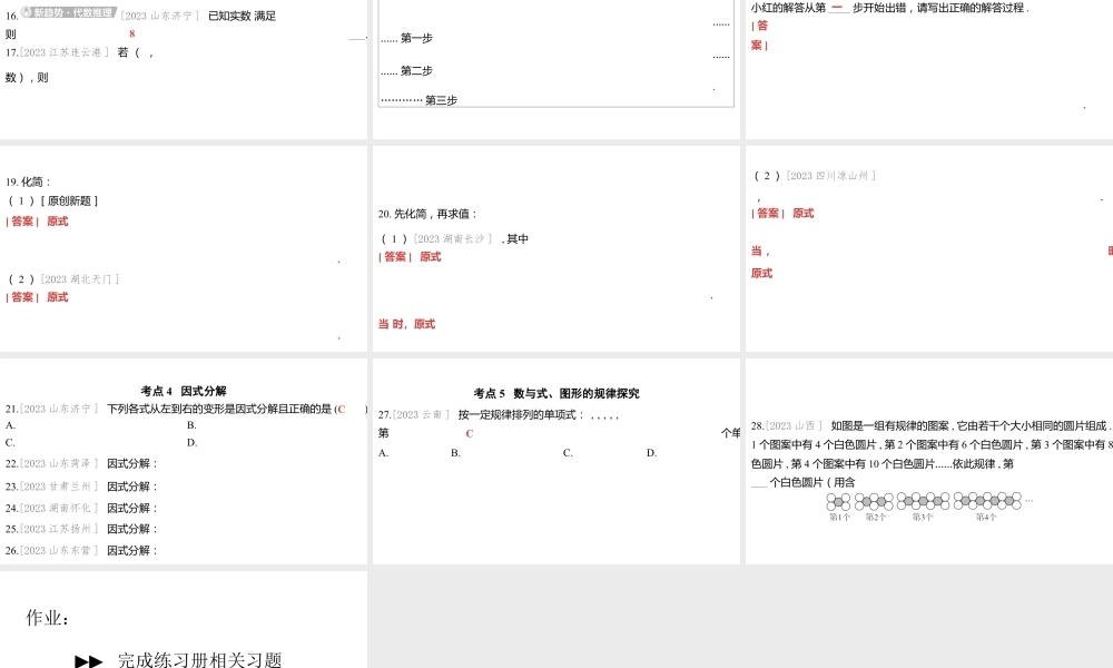 2024河南中考数学一轮知识点训练复习专题 代数式与整式 (课件).pptx