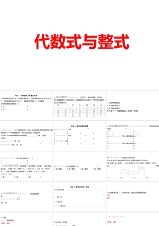 2024河南中考数学一轮知识点训练复习专题 代数式与整式 (课件).pptx