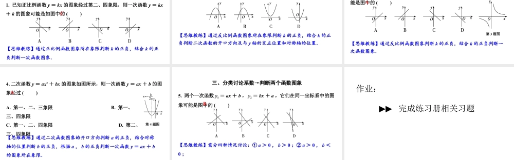 2024河南中考数学专题复 函数图象与系数的关系 课件.pptx