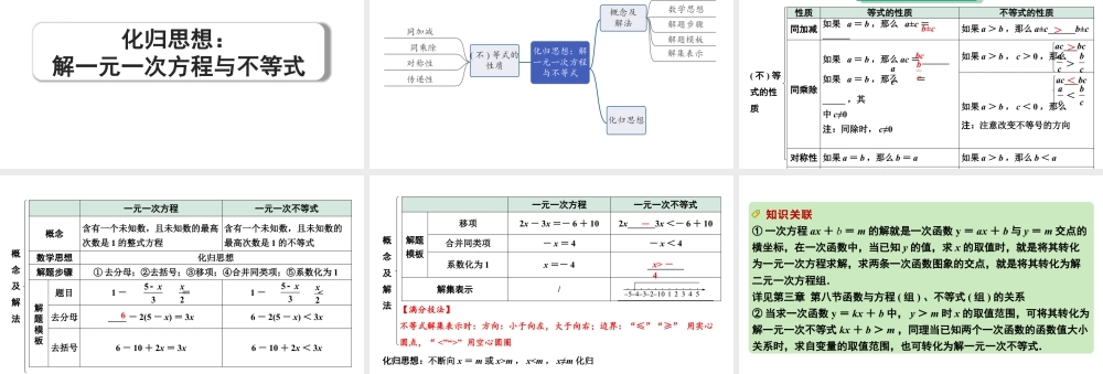 2024河南中考数学专题复习 化归思想：解一元一次方程与不等式 课件.pptx