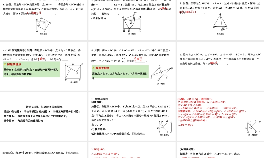 2024河南中考数学专题复习 旋转综合训练 课件.pptx