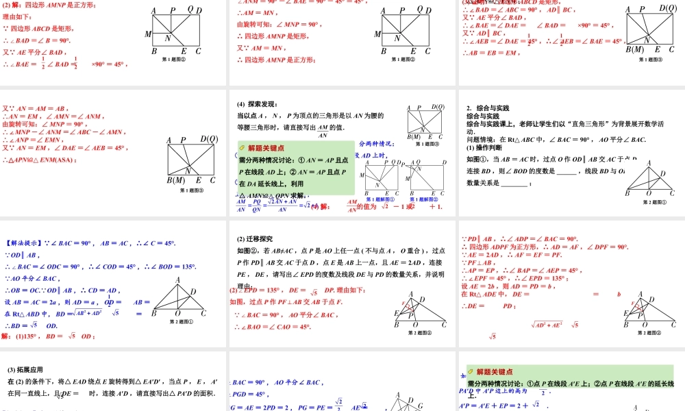 2024河南中考数学专题复习 旋转综合训练 课件.pptx