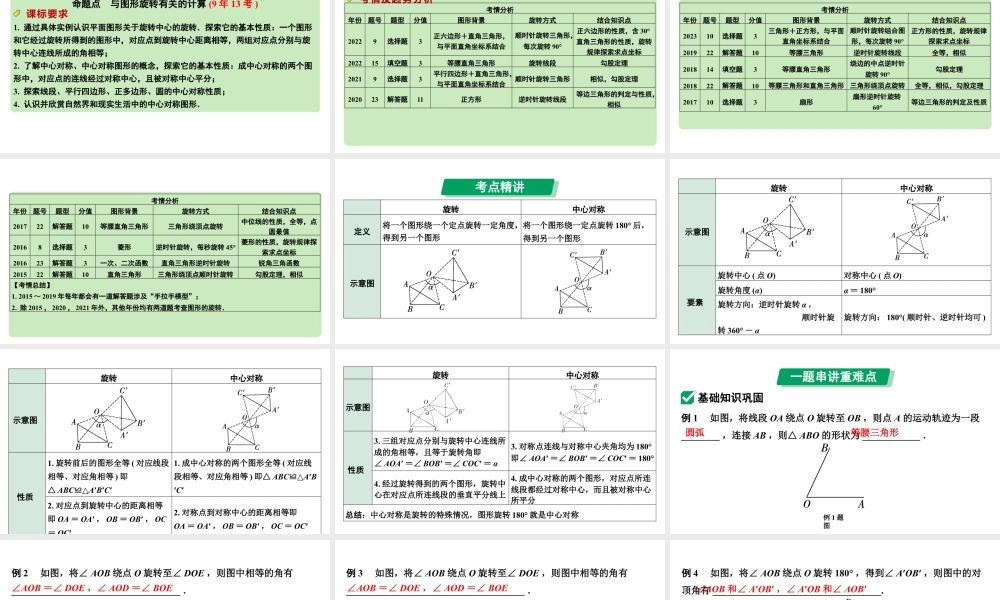 2024河南中考数学专题复习 中心对称与旋转 课件.pptx