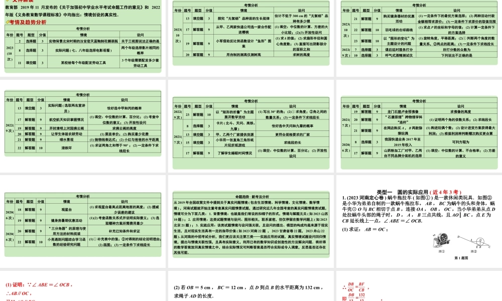 2024河南中考数学专题复习第二部分 题型一 真实问题情境 课件.pptx