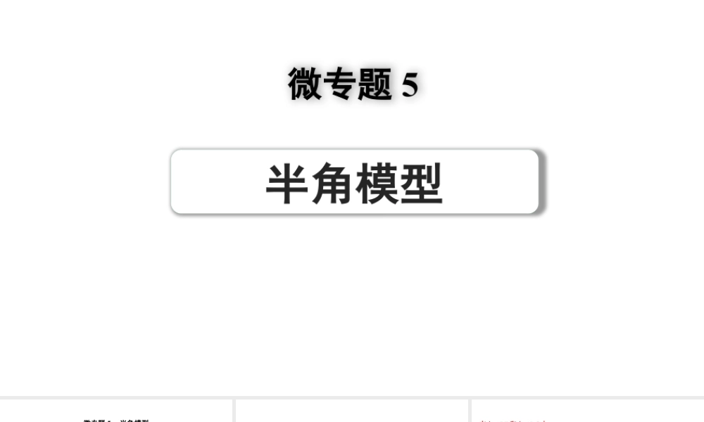 2024河南中考数学专题复习第三部分 题型二 微专题5 半角模型 课件.pptx