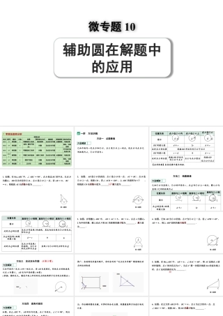 2024河南中考数学专题复习第三部分 题型二 微专题10 辅助圆在解题中的应用 课件.pptx