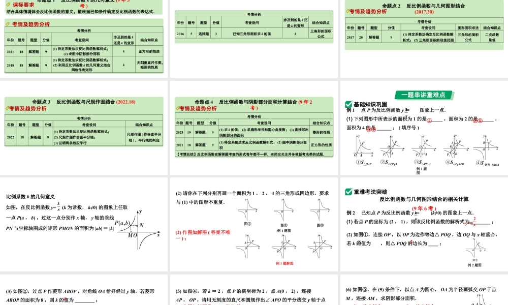 2024河南中考数学专题复习第三章 第五节 反比例函数与几何图形结合 课件.pptx