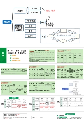 2024河南中考数学专题复习第五章 第一节 (特殊)平行四边形的性质(含多边形) 课件.pptx