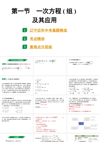 2024辽宁中考数学二轮中考考点研究 2.1 一次方程(组)及其应用 (课件).pptx