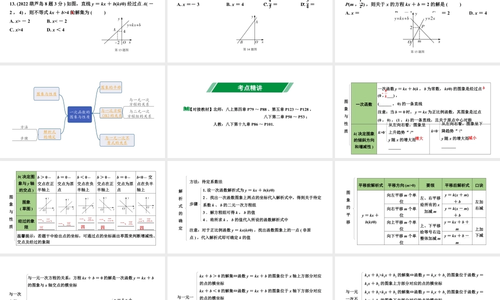 2024辽宁中考数学二轮中考考点研究 3.2 一次函数的图象与性质 (课件).pptx