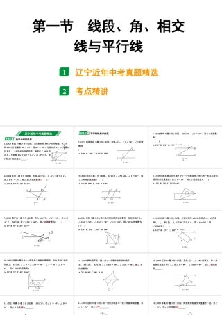 2024辽宁中考数学二轮中考考点研究 4.1 线段、角、相交线与平行线 (课件).pptx