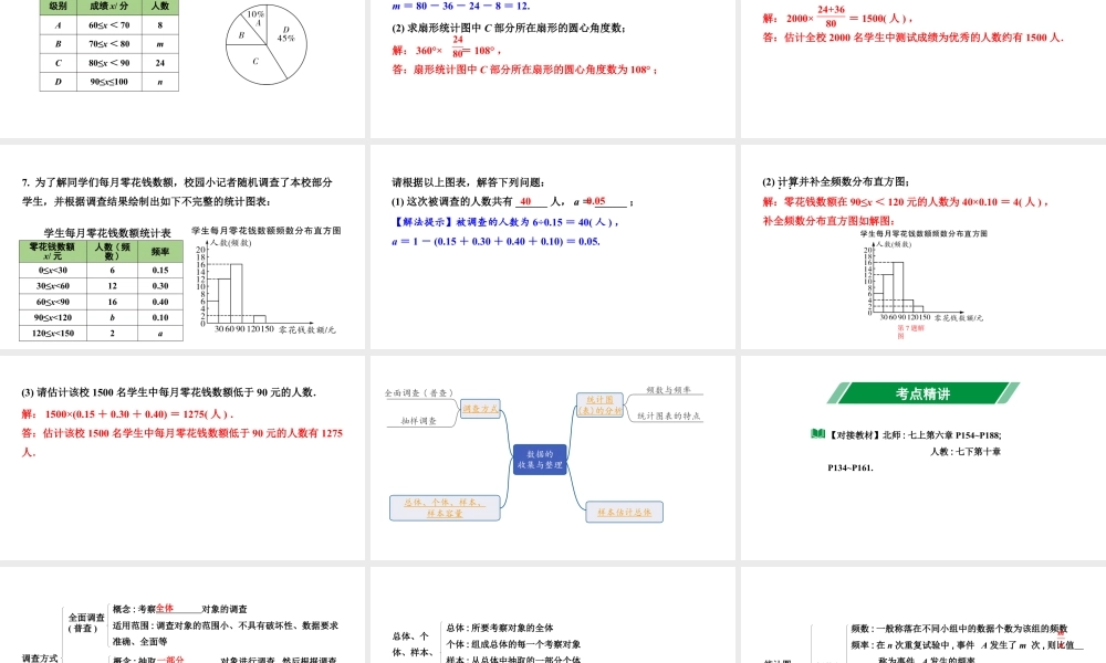 2024辽宁中考数学二轮中考考点研究 8.1 数据的收集与整理 (课件).pptx