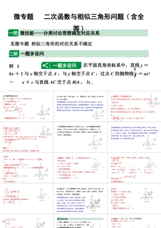 2024辽宁中考数学二轮专题复习 微专题 二次函数与相似三角形问题（课件）.pptx