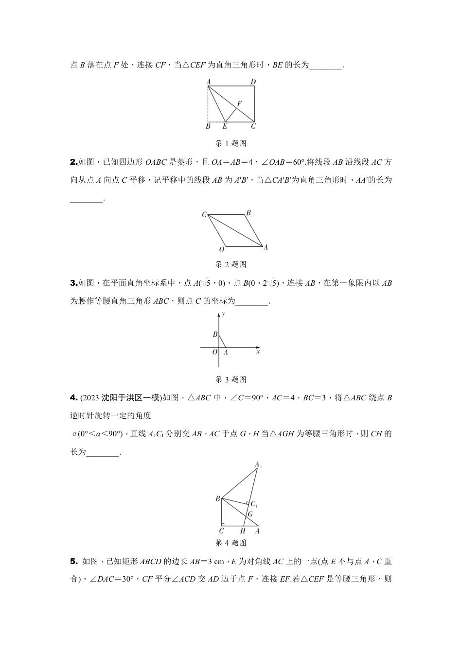 2024辽宁中考数学二轮专题训练 题型二  多解题  (含答案).pdf_第3页