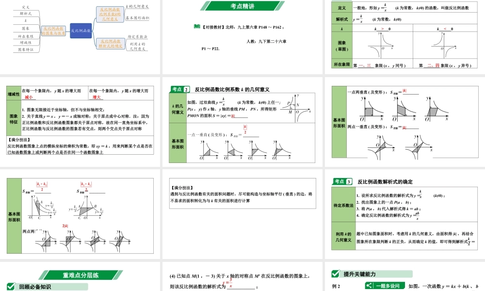 2024内蒙古中考数学一轮知识点复习 第13课时 反比例函数（课件）.pptx