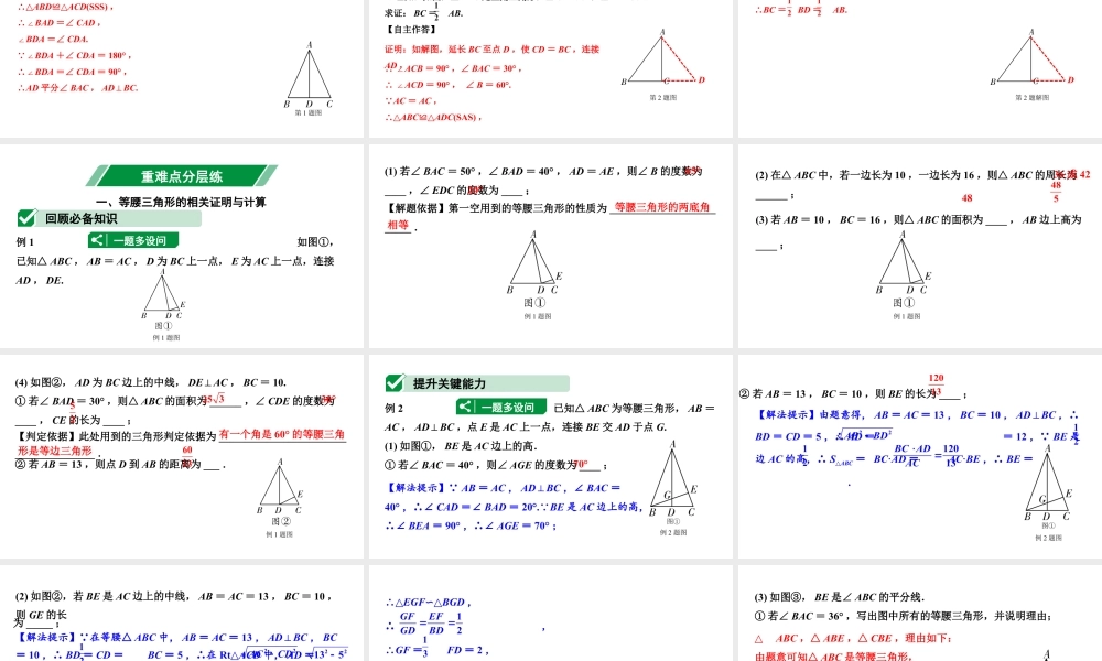 2024内蒙古中考数学一轮知识点复习 第20课时 等腰三角形与直角三角形（课件）.pptx