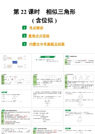 2024内蒙古中考数学一轮知识点复习 第22课时 相似三角形(含位似)（课件）.pptx