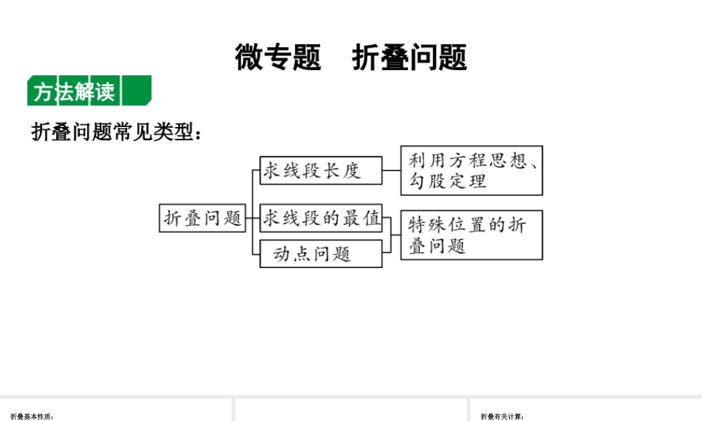 2024内蒙古中考数学一轮知识点复习 微专题  折叠问题（课件）.pptx