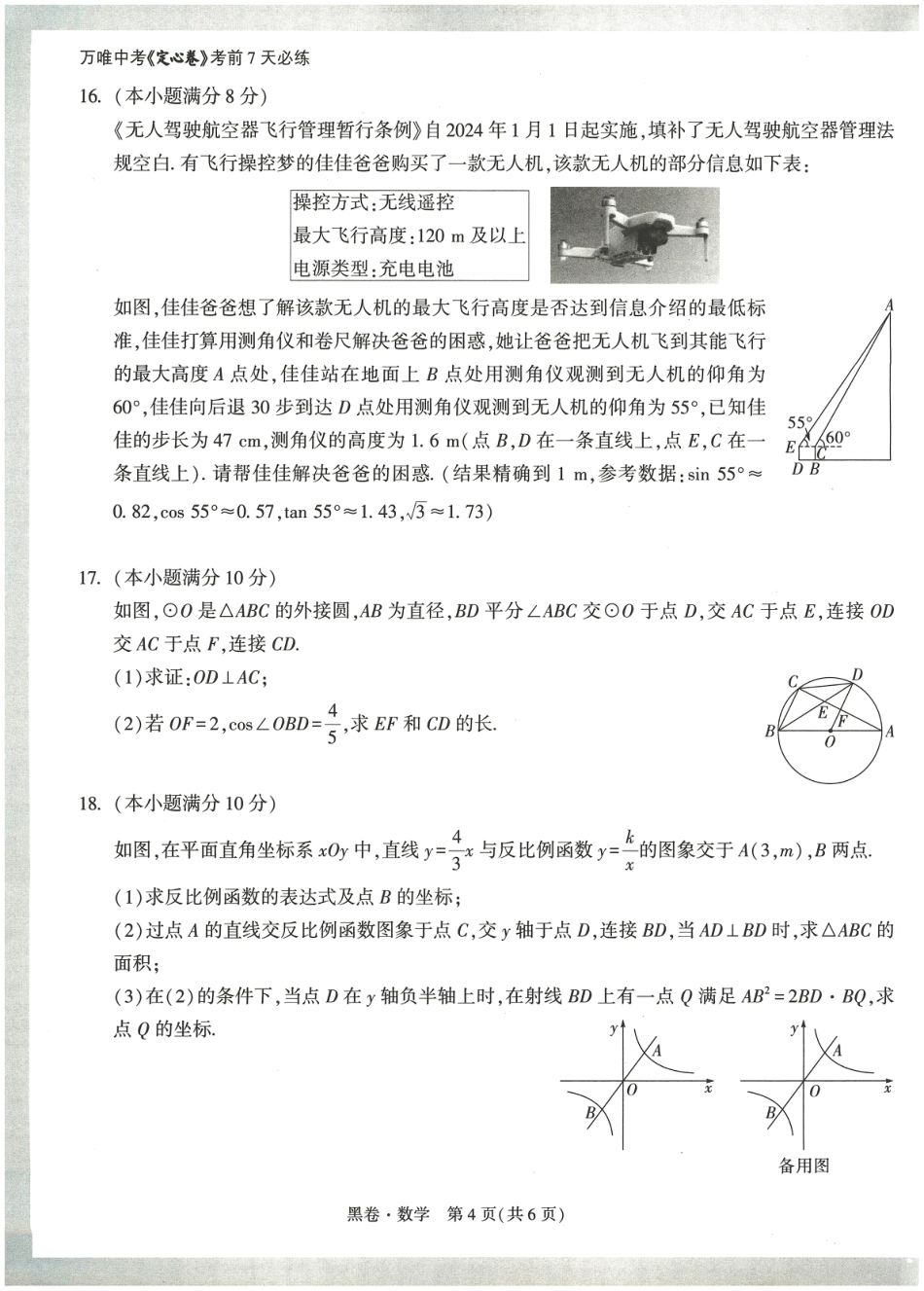 2024年成都中考数学模拟卷-黑卷（无答案）.pdf_第4页