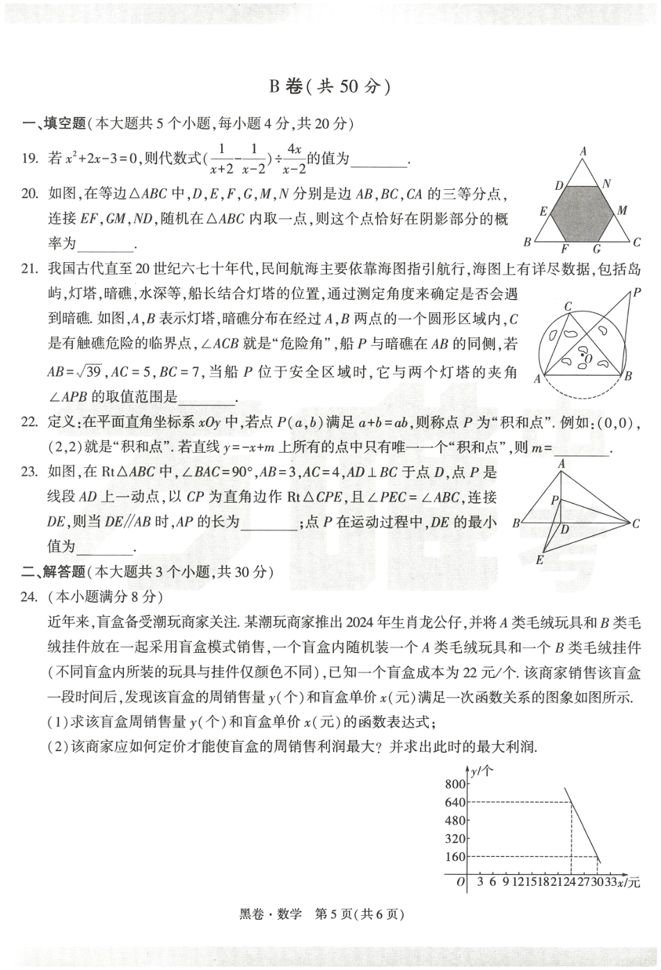 2024年成都中考数学模拟卷-黑卷（无答案）.pdf_第5页