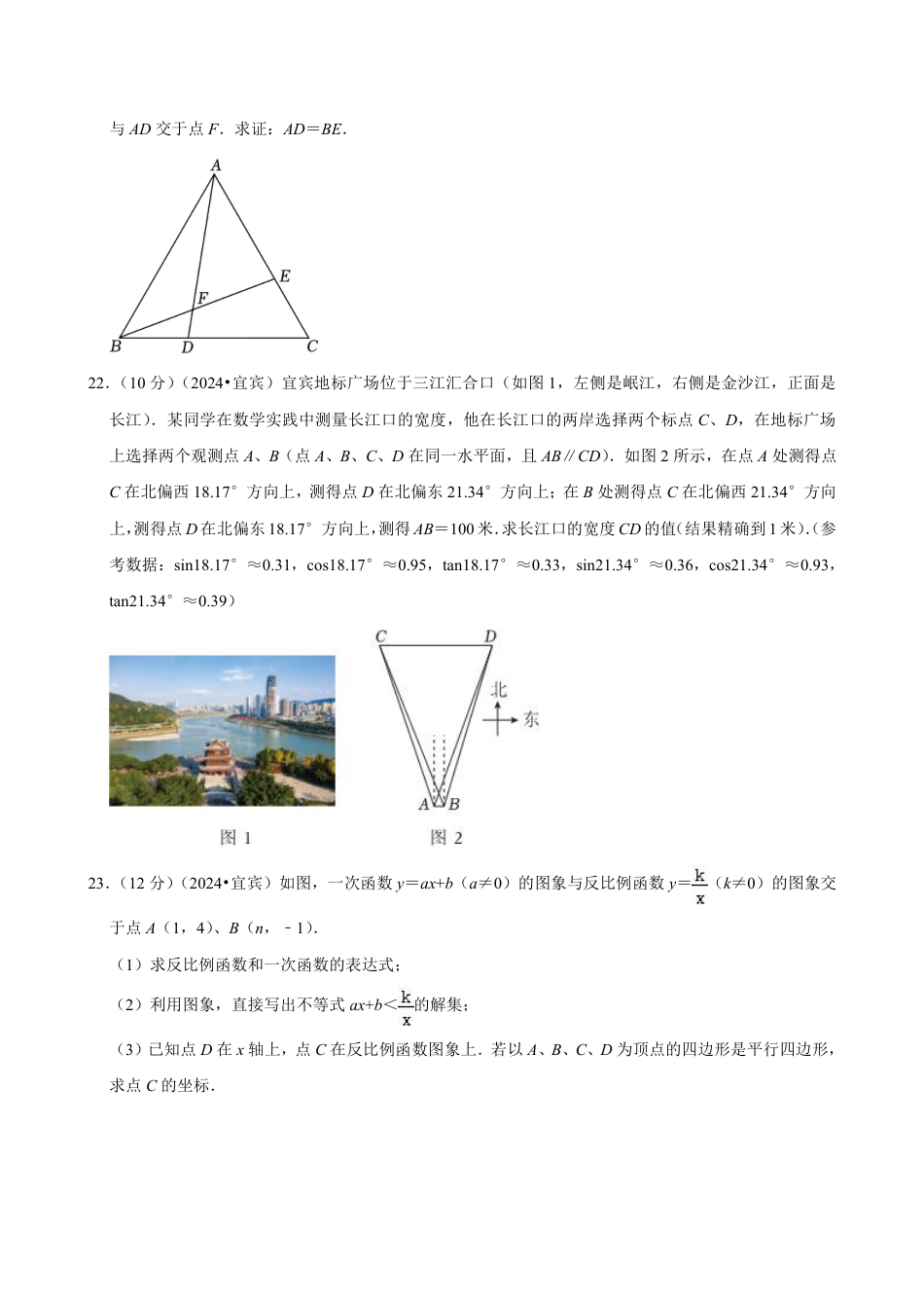 2024年四川省宜宾市中考数学试卷（含详细解析）.pdf_第5页