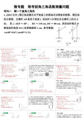 2024陕西中考数学二轮重点专题研究 微专题 常考锐角三角函数测量问题（课件）.pptx