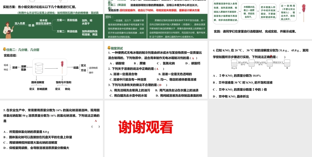 2024成都中考化学大单元复习-溶液的形成和溶解度 课件.pptx