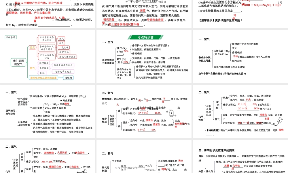 2024成都中考化学二轮复习之中考题型研究 第二单元 我们周围的空气（课件）.pptx