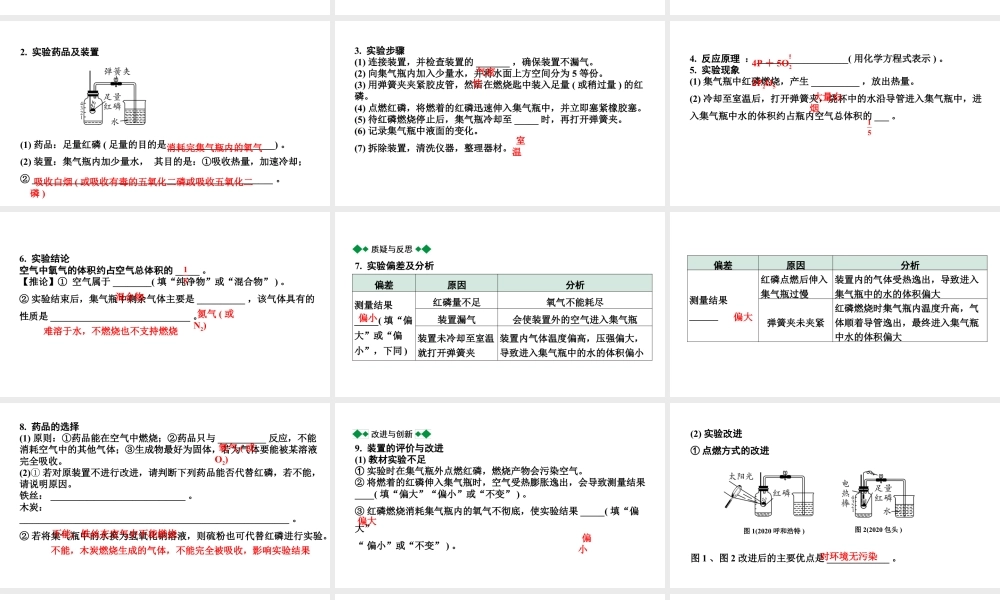 2024成都中考化学二轮复习之中考题型研究 第二单元 我们周围的空气（课件）.pptx