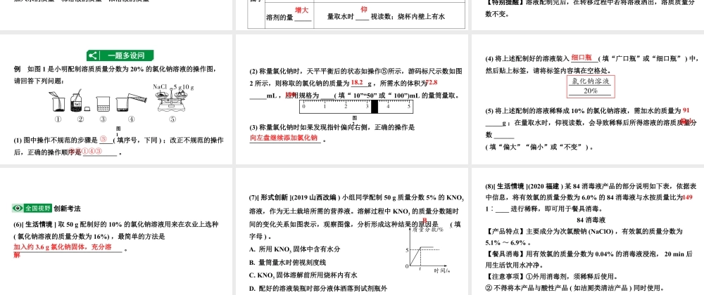 2024成都中考化学二轮复习之中考题型研究 第九单元　溶液（课件）.pptx