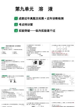2024成都中考化学二轮复习之中考题型研究 第九单元　溶液（课件）.pptx