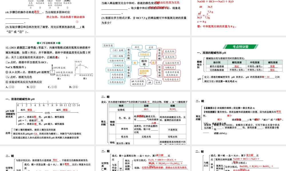 2024成都中考化学二轮复习之中考题型研究 第十单元　酸和碱（课件）.pptx