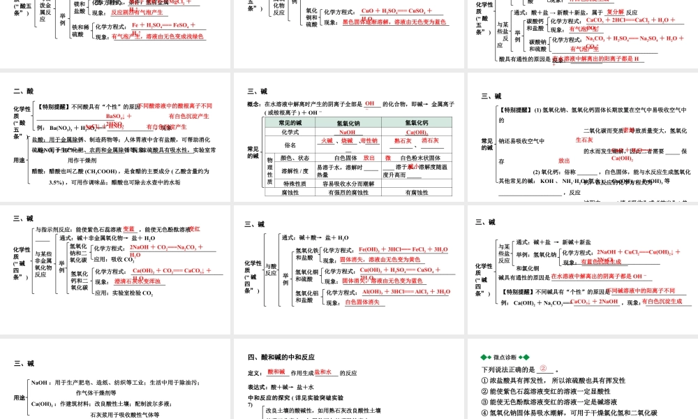 2024成都中考化学二轮复习之中考题型研究 第十单元　酸和碱（课件）.pptx